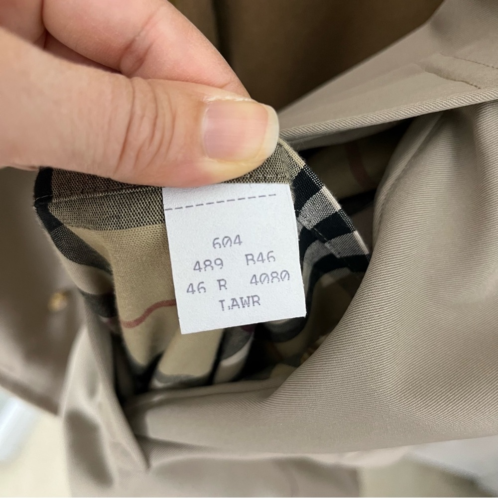 Burberry Men’s Mens Camden Trench Coat Jacket Wool Tan Long Belt Belted 46 XL - Picture 12 of 16